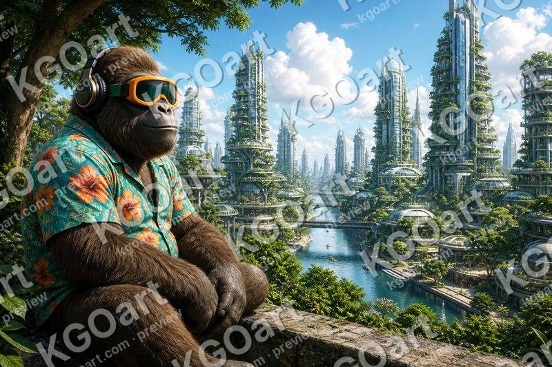 Vertical Forest Utopia Cityscape – DJ Seldon Overlooks the Green City